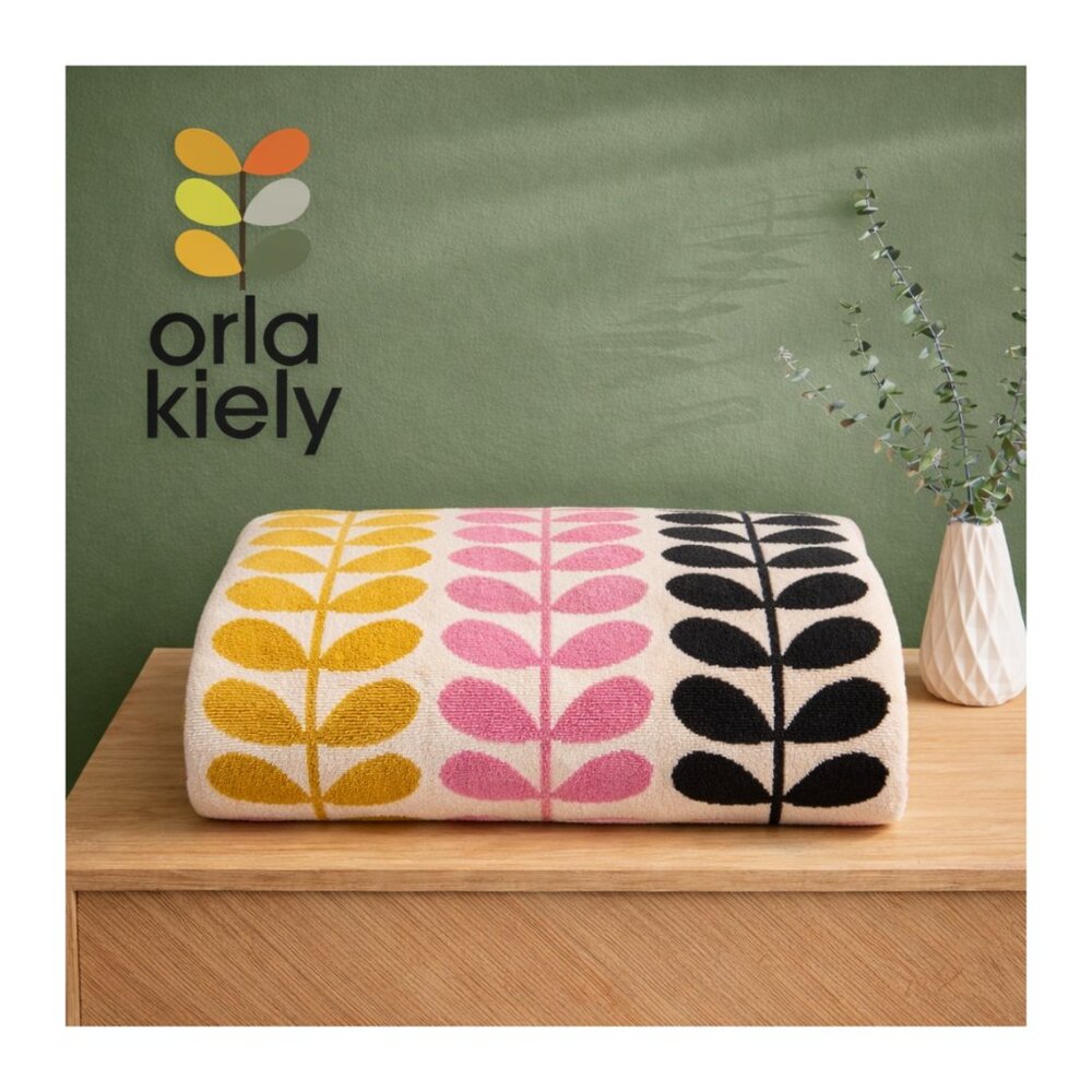 Orla Kiely Stem Bath Towel Auburn 100% Cotton 30x54 Bathroom Decor Modern Soft
